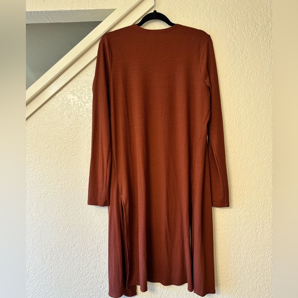 Brown Rustic Color Ribbed Cardigan - Picture 4 of 4